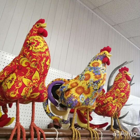 Петух фигура для декора текстильный ручная работа