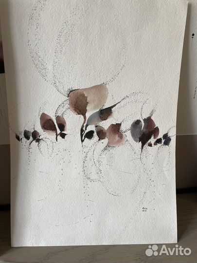 Картины абстракция акварель с рамой