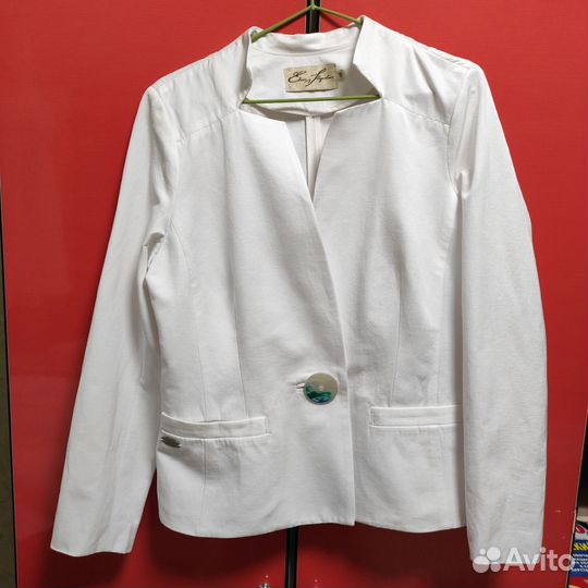 Пиджак летний женский белый 46 48