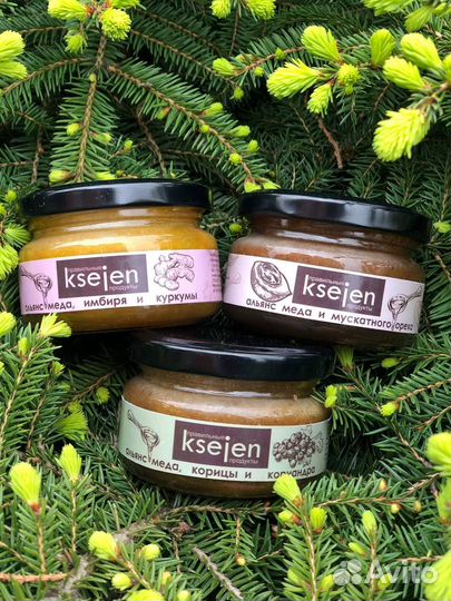 Мёд подарочный набор 3 вкуса в красивой коробке