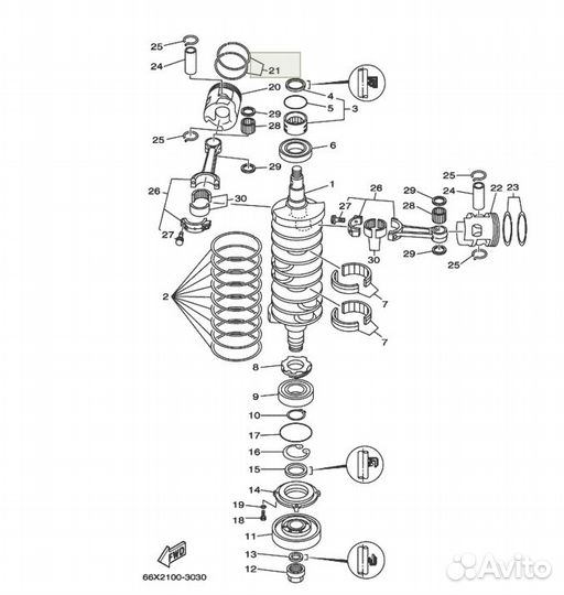 Комплект колец Yamaha (64D-11605-02)