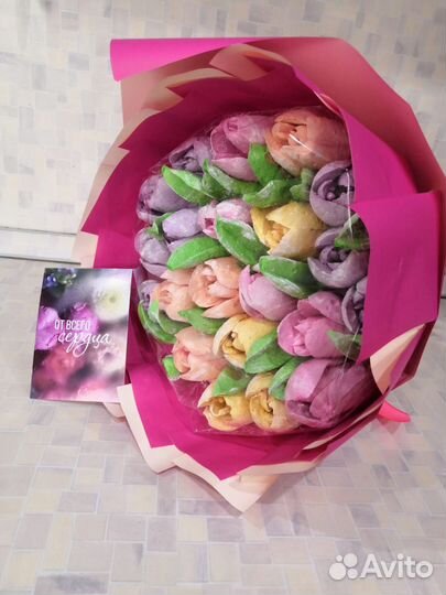 Цветы из зефира ко Дню воспитателя и учителя