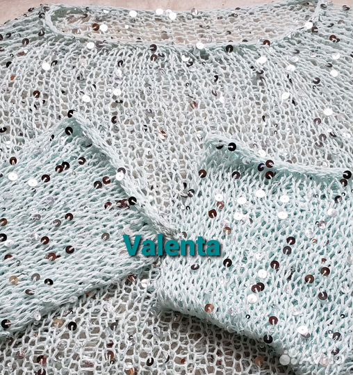 Кофта паутинка из хлопка и королевских паеток