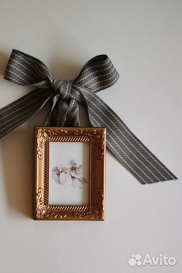 Интерьерная картина цветы золото ручная работа