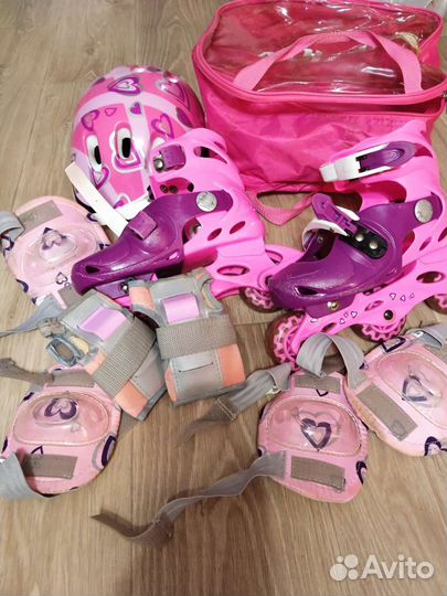 Детские раздвижные ролики и защита