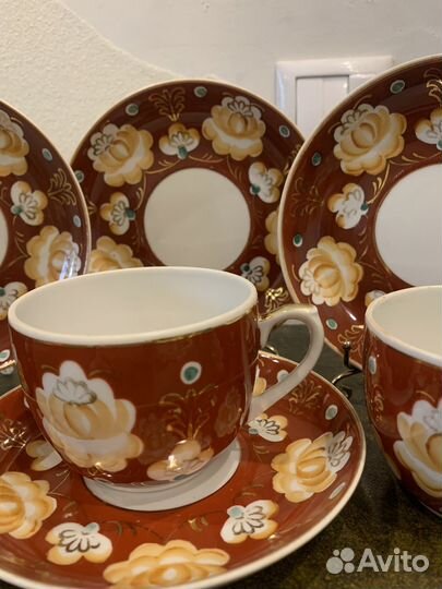 Чайные пары Дфз Хлопок на коричневом