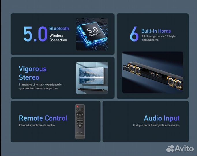 Новый саундбар soundbar Awei Y990 Bluetooth 100W