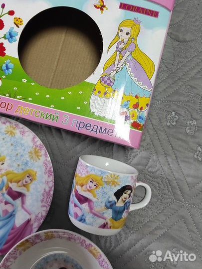 Набор детской посуды Принцессы 3 предмета