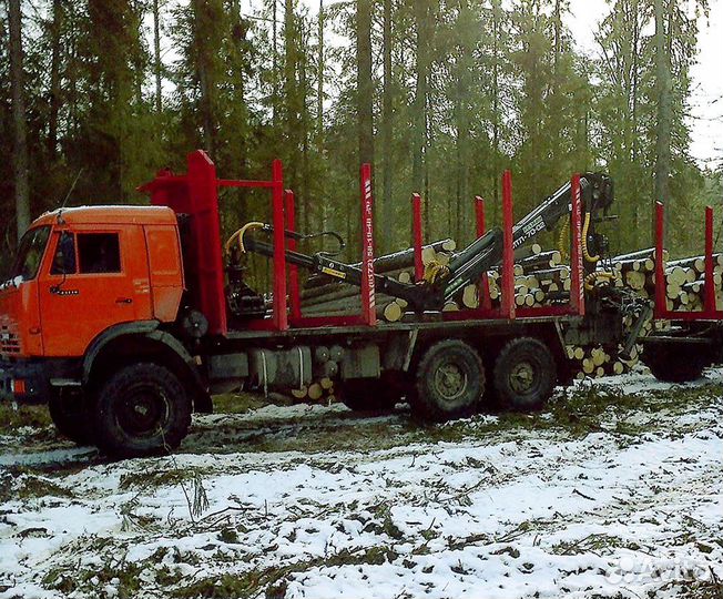 Услуги лесовоза с манипулятором (перевозка леса)