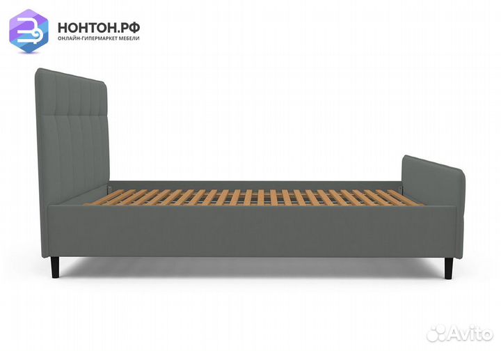 Кровать Эльза микровелюр серый