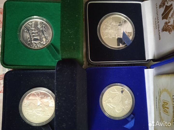 Юбилейные монеты украины, серебро 5,10,20гривен