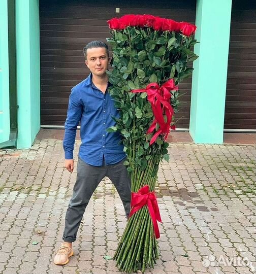 Розы высокие Доставка цветов