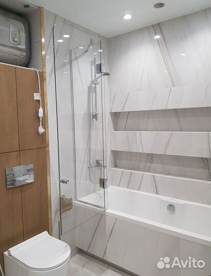 Стеклянная перегородка в ванную