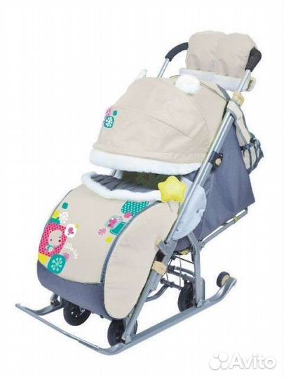 Детские санки коляска с колесами