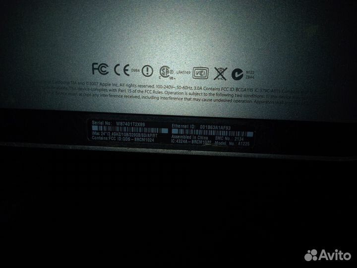 Моноблок 24 iMac A1225 Core2Duo 2,8/4Gb/SSD 120Gb