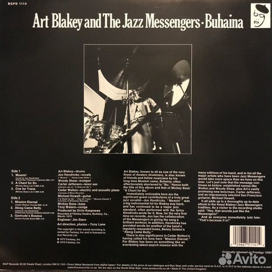 Виниловая пластинка ART blakey AND THE jazz messen