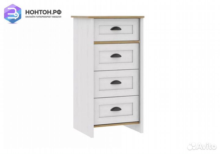 Комод с 4-мя ящиками Тифани дуб небраска / белый