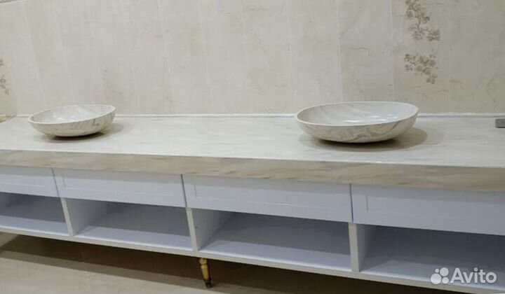 Столешница для ванной и кухни из искуственного кам