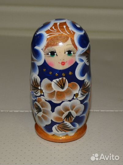 Матрёшка «Марина», синее платье, 3 кукольная 10 см