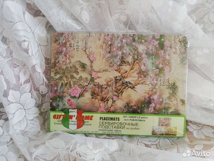 Поднос подарочный, подставка пробковая