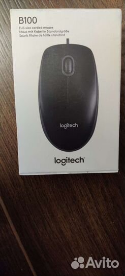 Новая мышь Logitech B100, черный