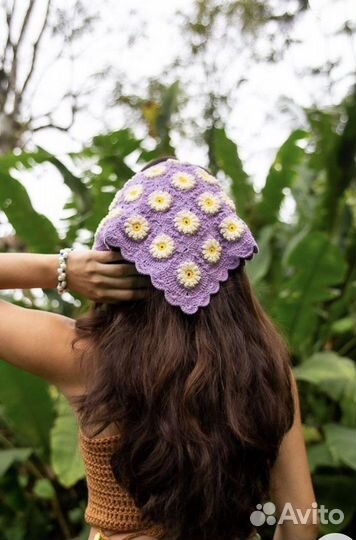 Косынка вязаная, бандана