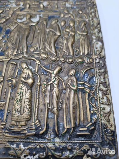 Икона меднолитая Покров Пресвятой Богородицы