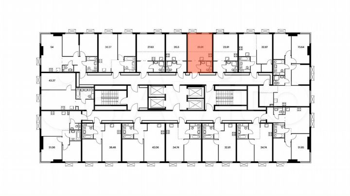 Квартира-студия, 23,9 м², 33/33 эт.