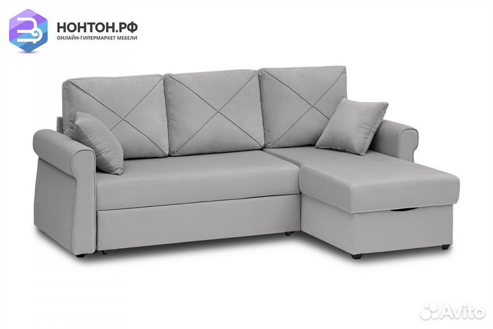 Диван угловой дельфин Лира серый