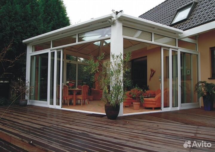 Остекление терассы раздвижное