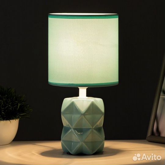 Настольная лампа 'Аврора' Е14 40Вт лазурный 13х13х