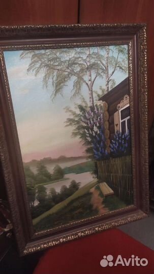 Шикарная картина маслом холст Старая