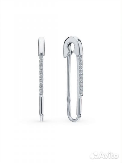 Серьги серебро с фианитами
