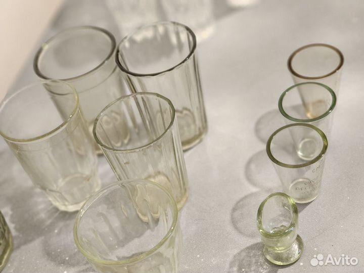 Стаканы СССР, гранёные, хрустальные