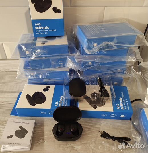 Беспроводные наушники MiPods A6S Bluetooth Новые
