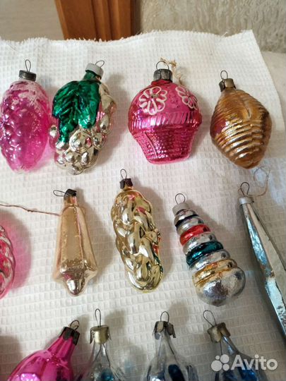 Елочные игрушки из стекла СССР