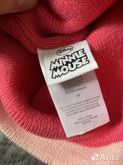 Шапка для девочки весна 52 микки маус минни