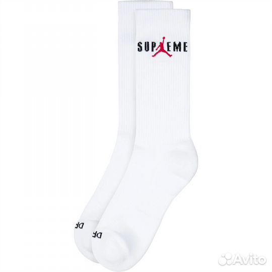 Supreme x Jordan Crew Socks (2 Pack) L