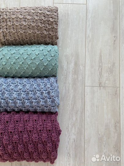 Вязанный плед на выписку