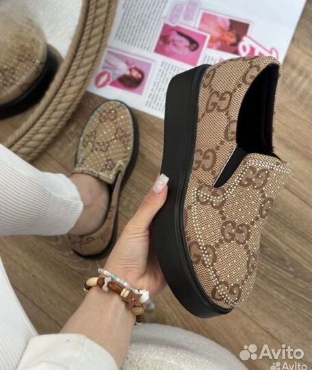 Слипоны женские Gucci 36р
