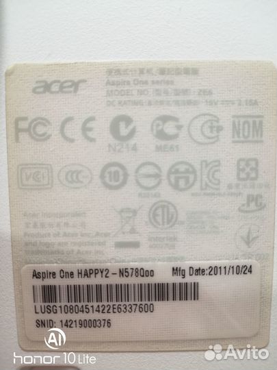 Нетбук Acer aspire one happy2