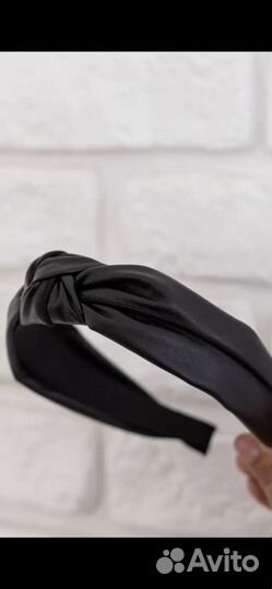 Ободки с жемчугом, кожаный