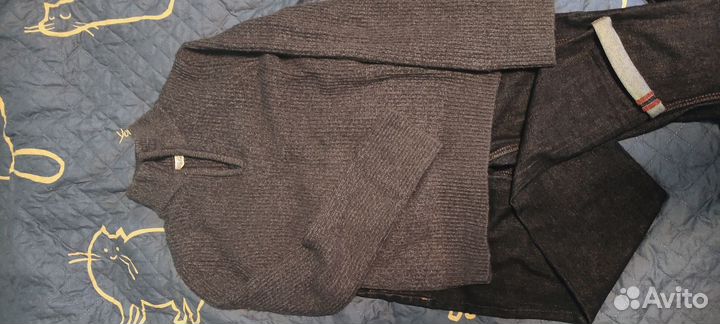 Джинсы + джемпер+ бомбер на 152