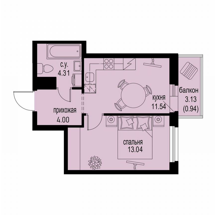 1-к. квартира, 33,8 м², 6/12 эт.