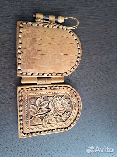 Зеркало берестяной переплёт