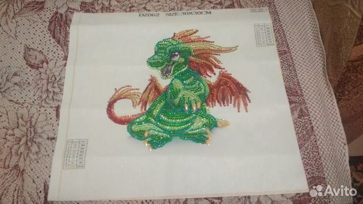 Дракон, павлины алмазная вышивка