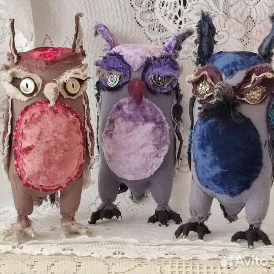 Текстильная интерьерная игрушка Сова