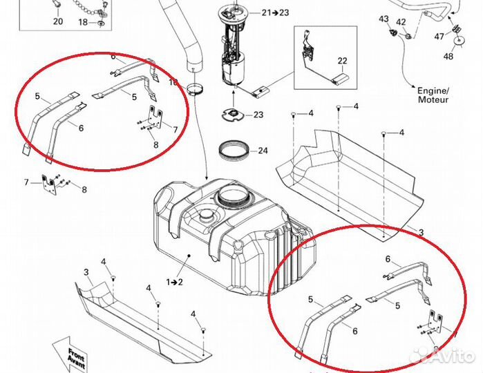 Лот SD1-33 крепление топливного бака гидроцикла Se