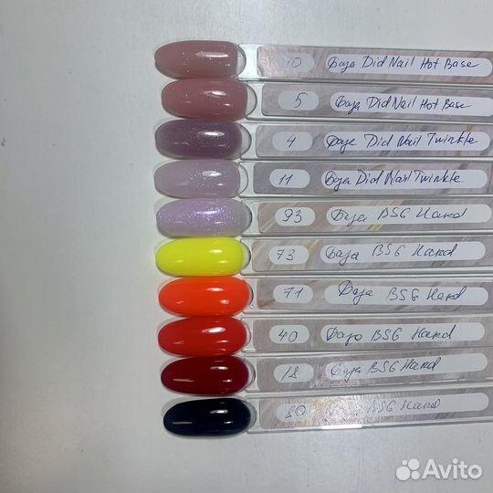 Продам палитру баз, гель лаков для маникюра бу