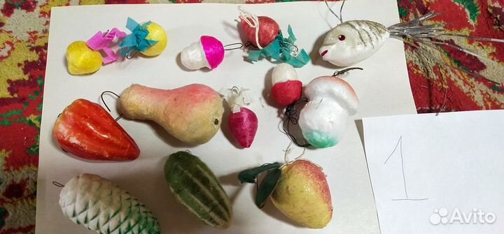 Елочные игрушки ватные 3 набора